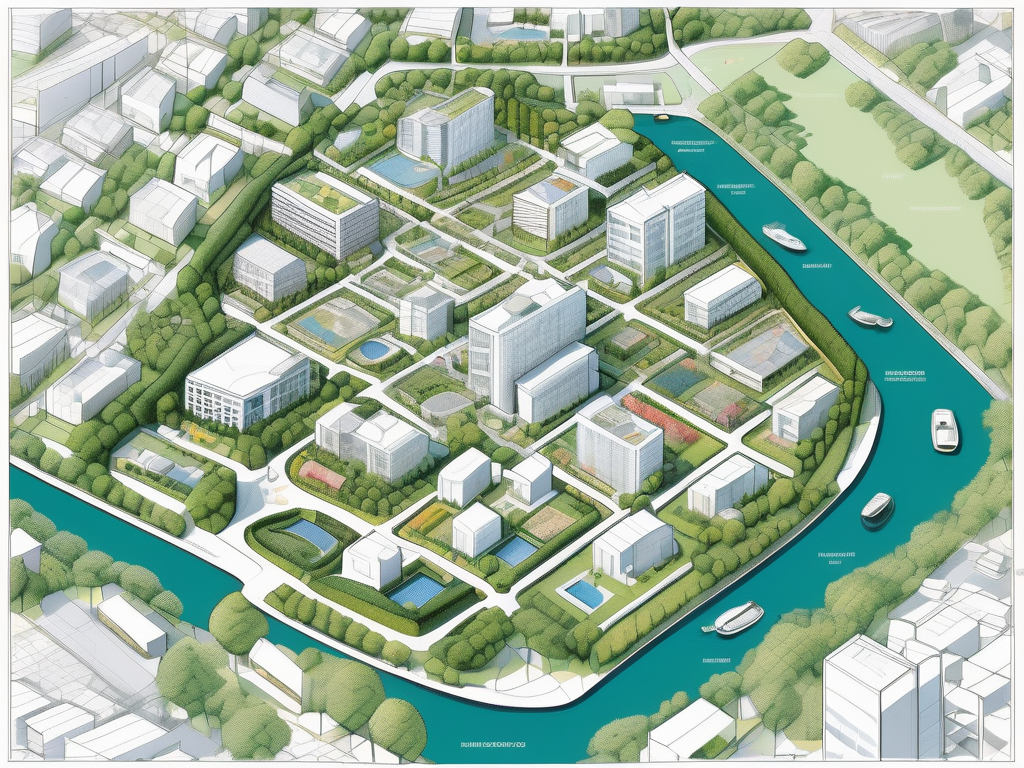 An intricate situational map of a property